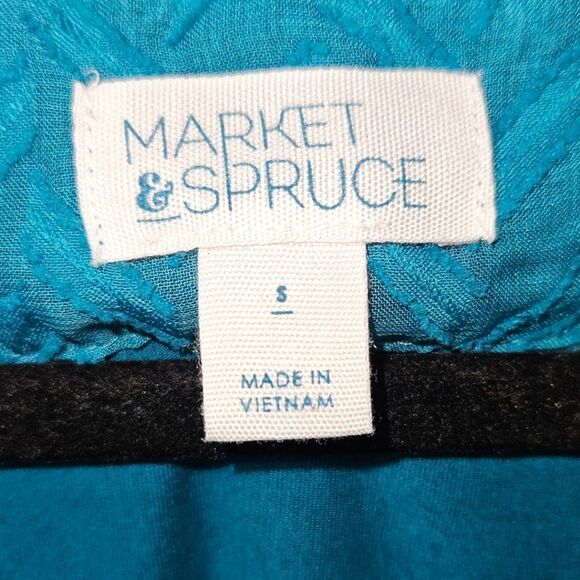 MARKET & SPRUCE Women's NEW Turquoise Geometric Print Sleeveless Tank Top S - Picture 9 of 15